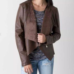 CoffeeShop Faux Leather Fringe Jacket